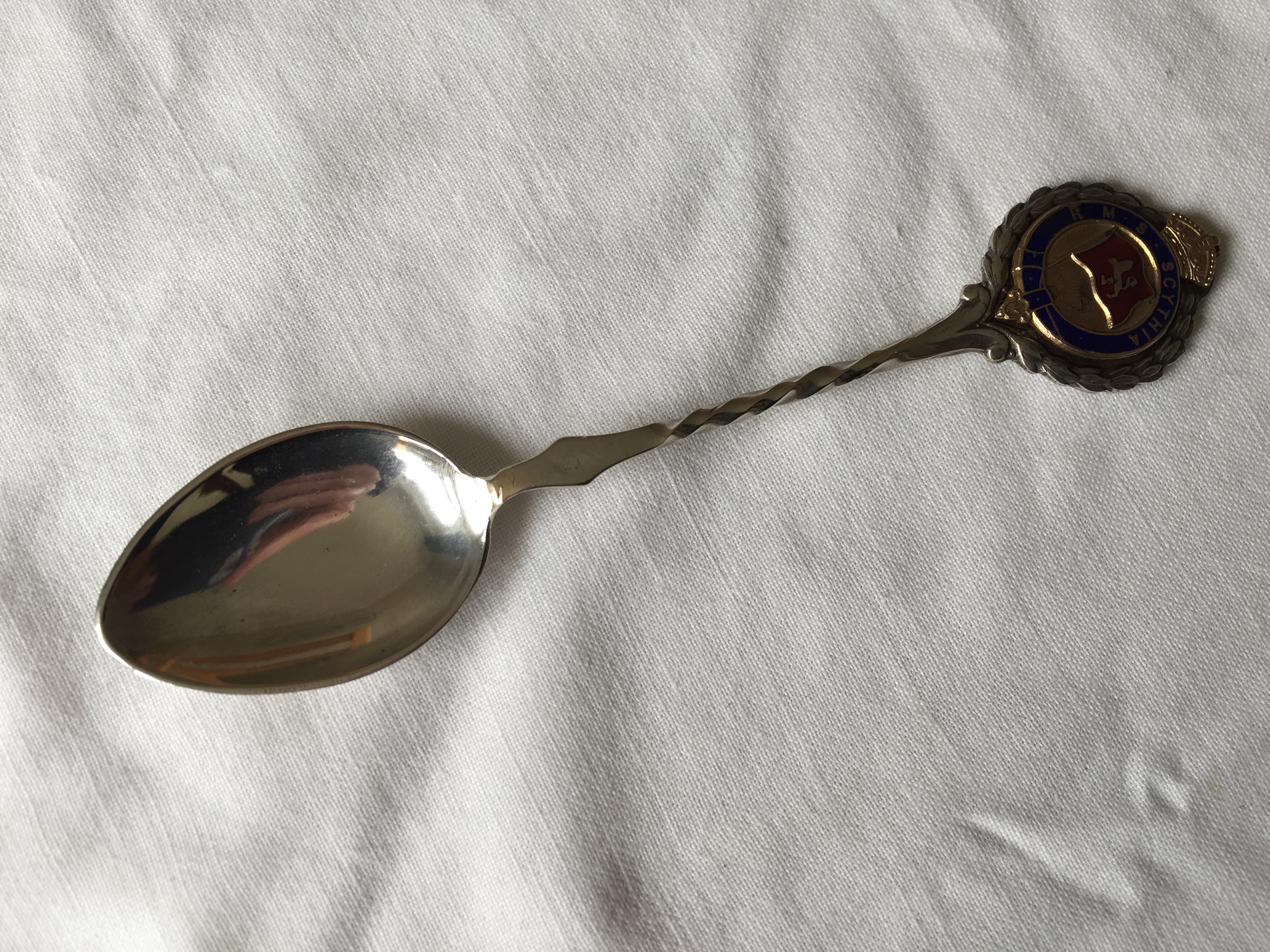 EARLY SOUVENIR SPOON FROM THE CUNARD LINE VESSEL RMS SCYTHIA 